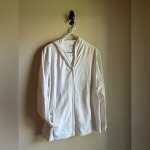 White Zip-Up Hoodie Plus Size